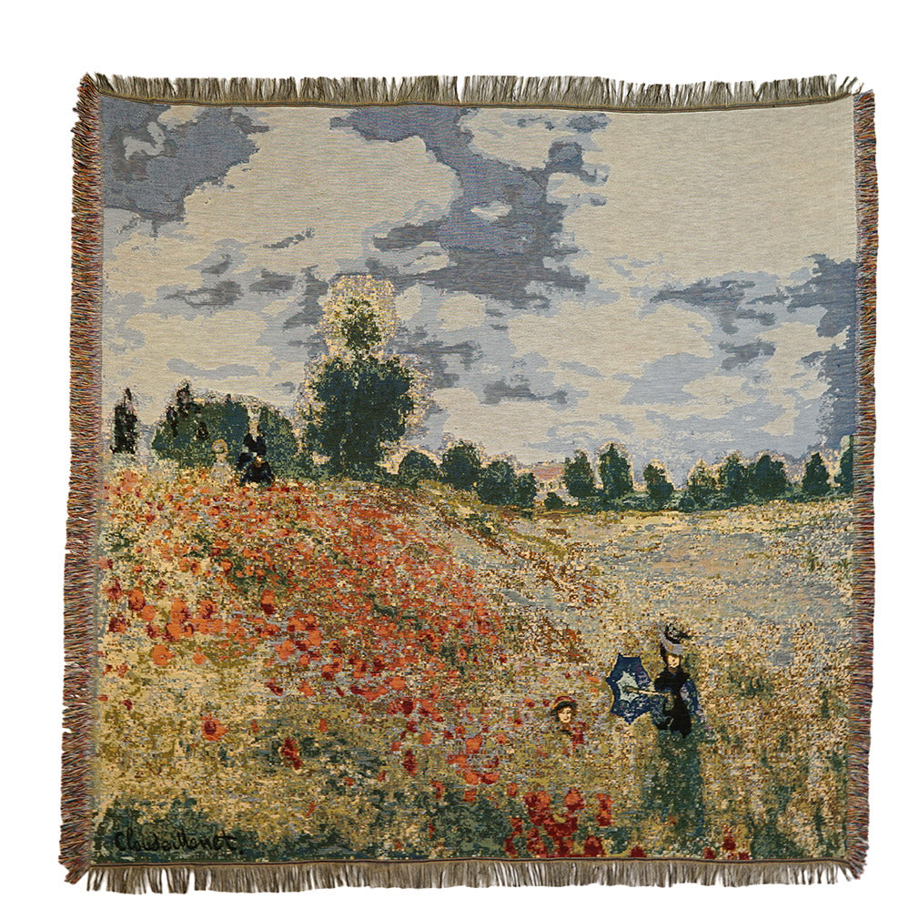 Gobelin Tischdecke Mohnblumenfeld 150 x 150 cm