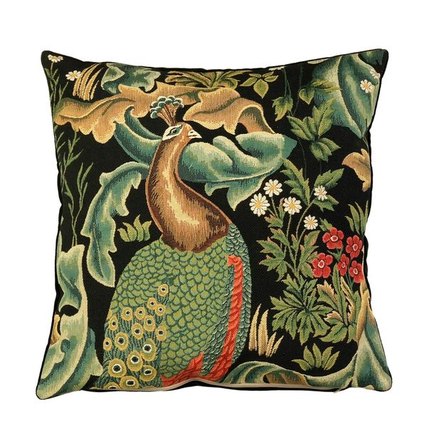 Kissenhülle Pfau „The Forest“ – William-Morris-Design 45×45 cm