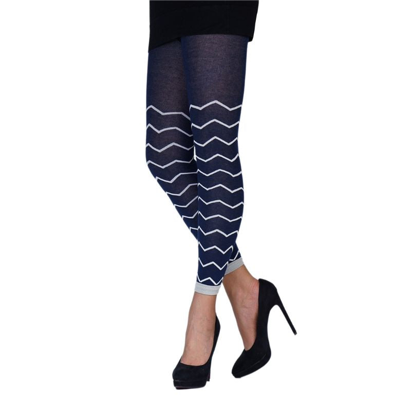 CRÖNERT Leggings ZickZack marine 36/38