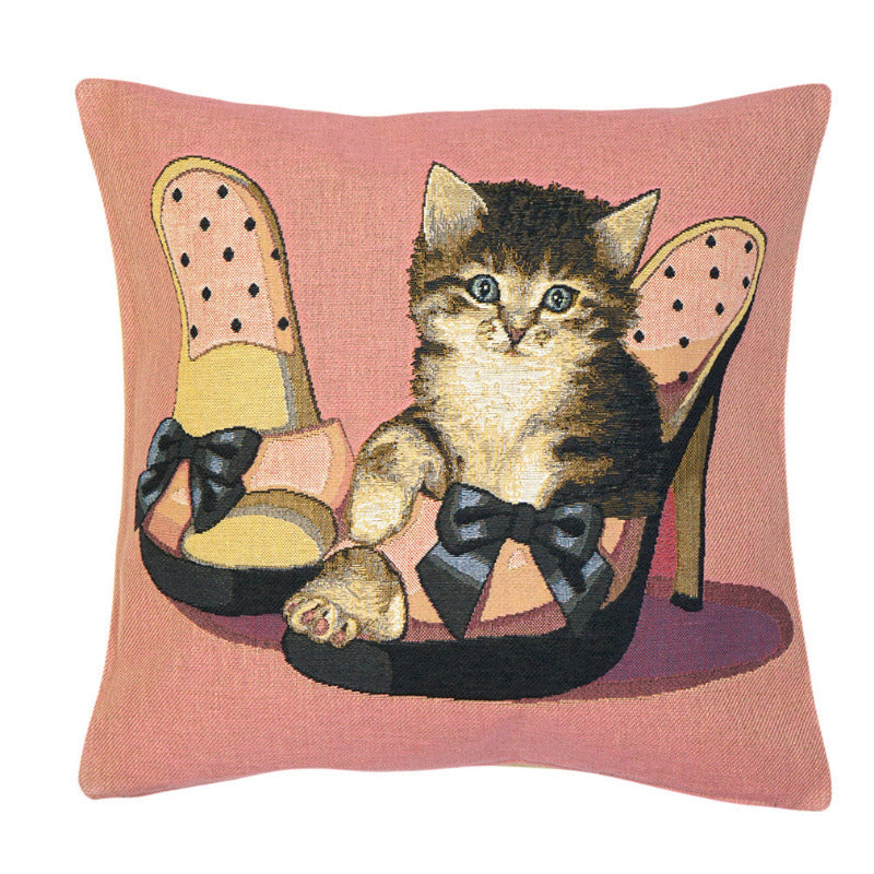Gobelin Kissenhülle Kätzchen in Peeptoes – 45×45 cm