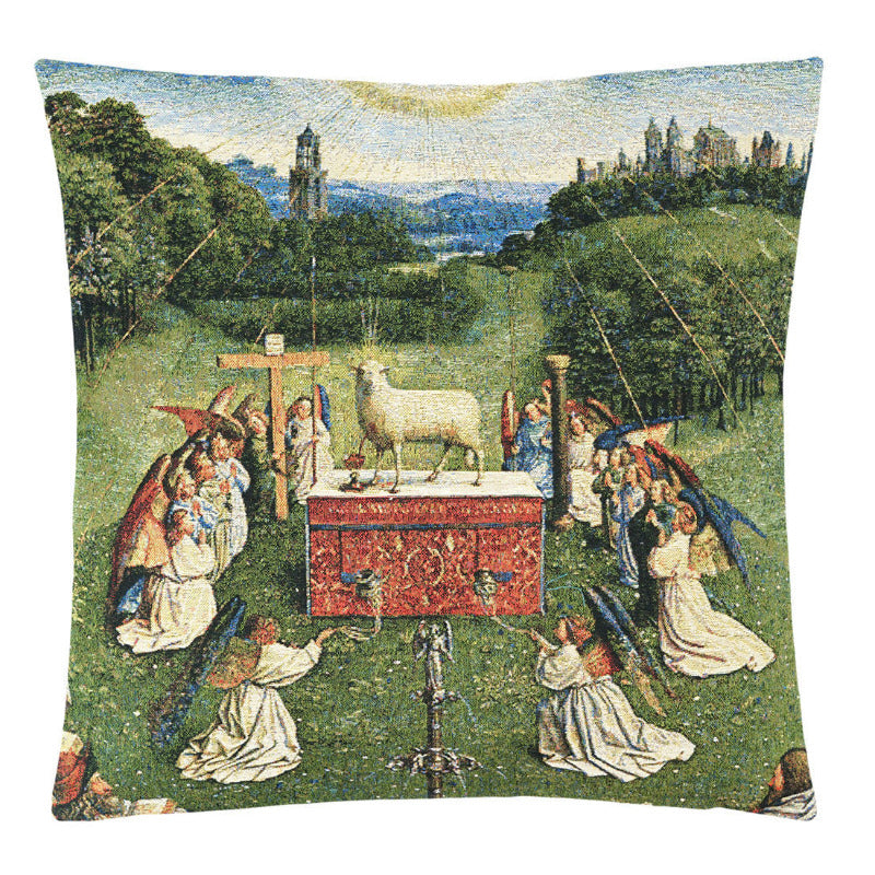 Gobelin Kissenhülle Anbetung des Lammes Gottes 45x45