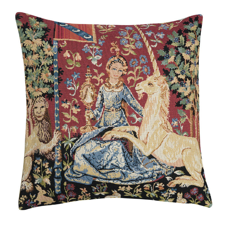 Gobelin Kissenhülle The View – Die Dame und das Einhorn 45x45