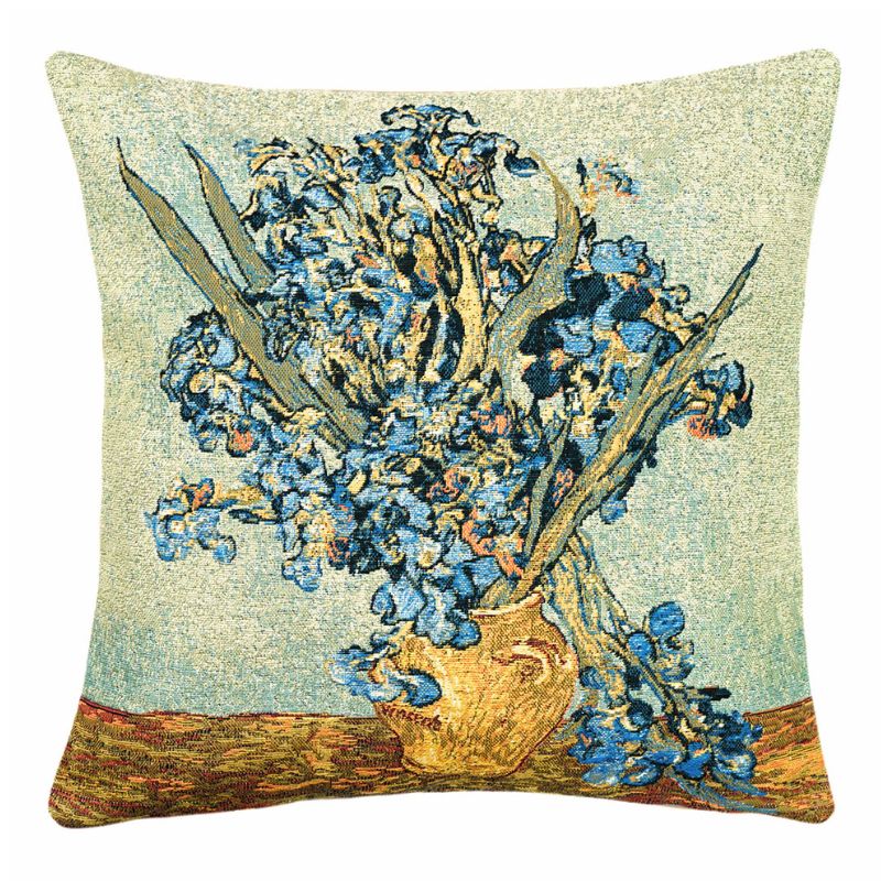 Gobelin Kissenhülle „Vase mit Schwertlilien“ – Van Gogh 45x45 cm
