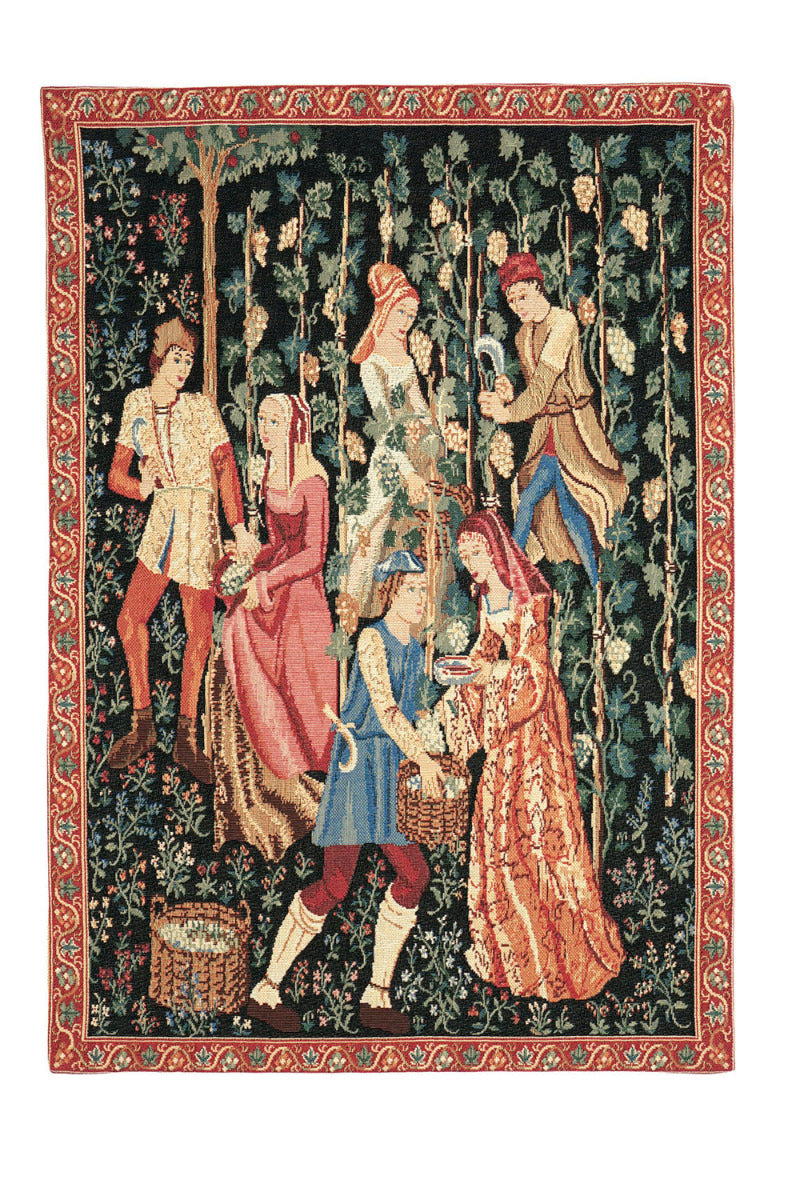 Gobelin Wandbehang Weinernte im Mittelalter