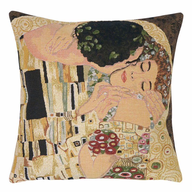 Kissenhülle Der Kuss nach Klimt – Gobelin 45×45 cm