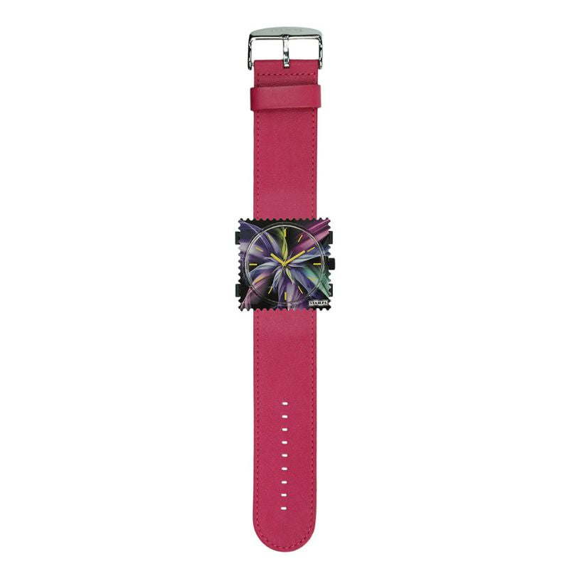 STAMPS komplette Uhr Magic Blossom auf pinkfarbenem Armband