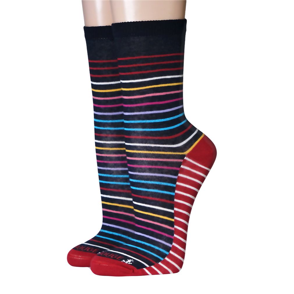 Ruban Rouge gestreite Damensocke