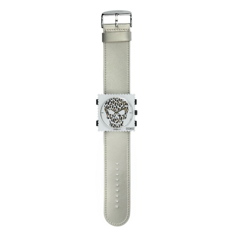 STAMPS Uhr komplett - Zifferblatt Skully Leo mit Armband Glossy Titan