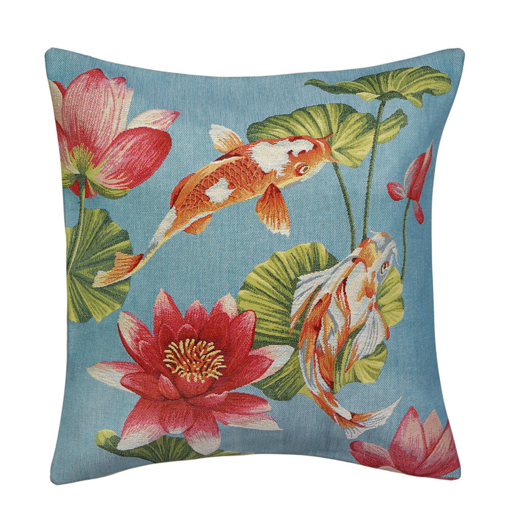 Kissenhülle Kois & Seerosen – Gobelin 45x45