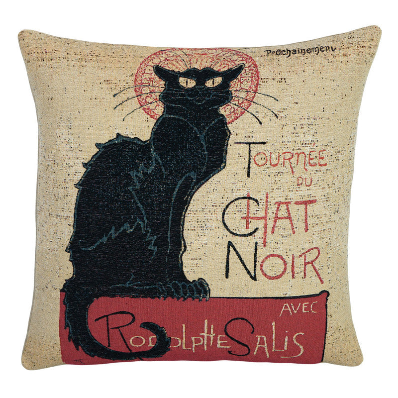 Gobelin Kissenhülle Chat Noir – 45×45 cm