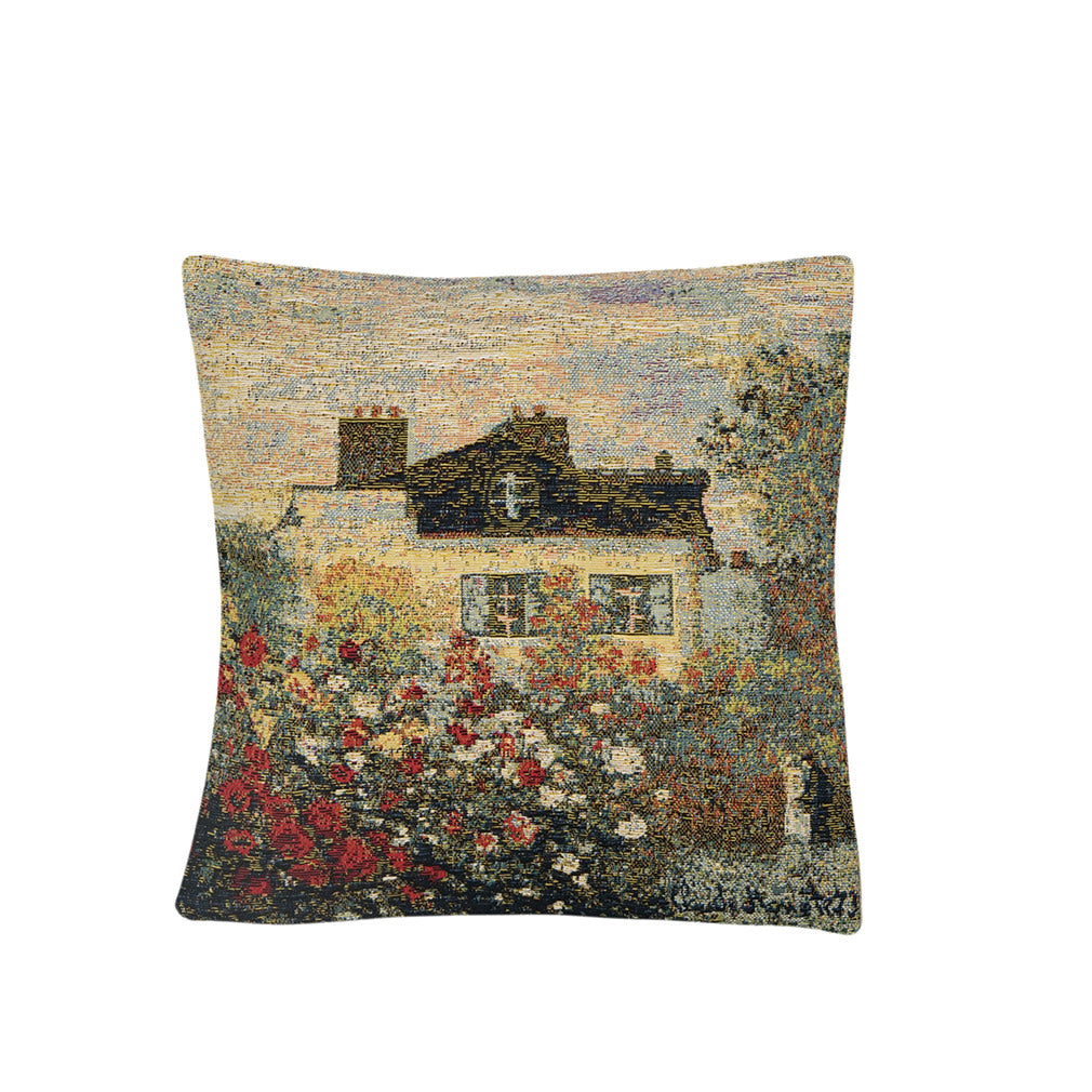 Gobelin Kissenhülle „Haus des Künstlers“ nach Claude Monet. 33x33 cm
