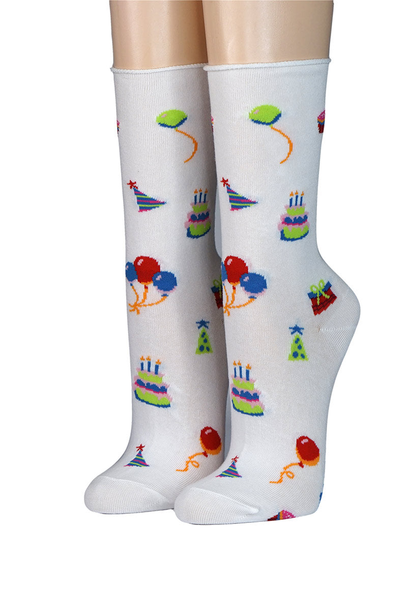 weiße gemusterte Damensocken von Crönert