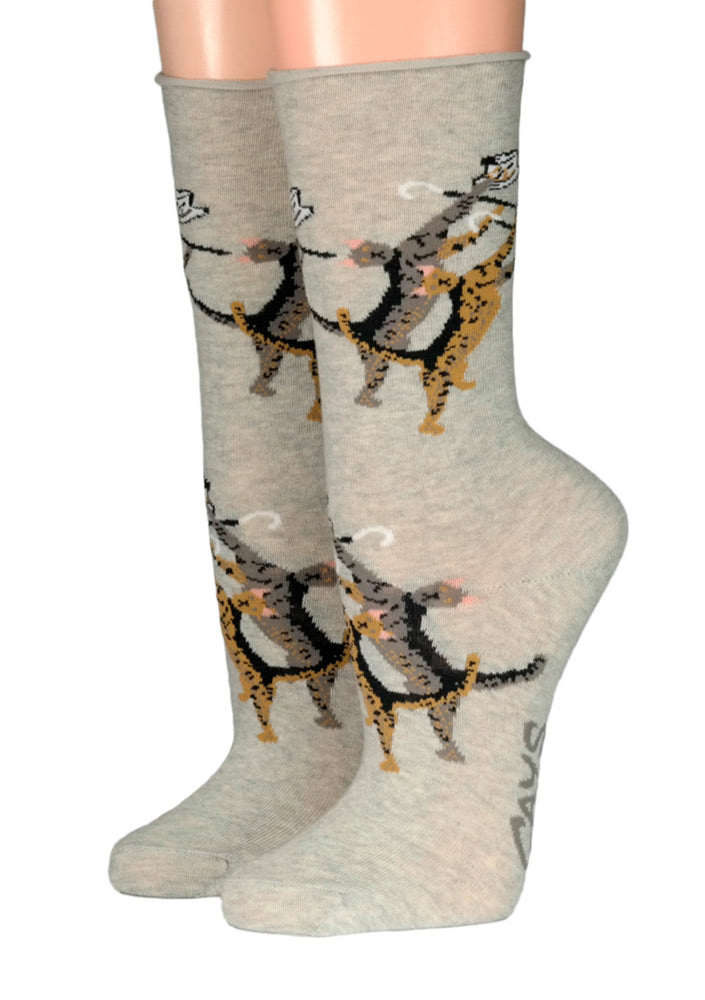 Crönert Socken Grau Cat