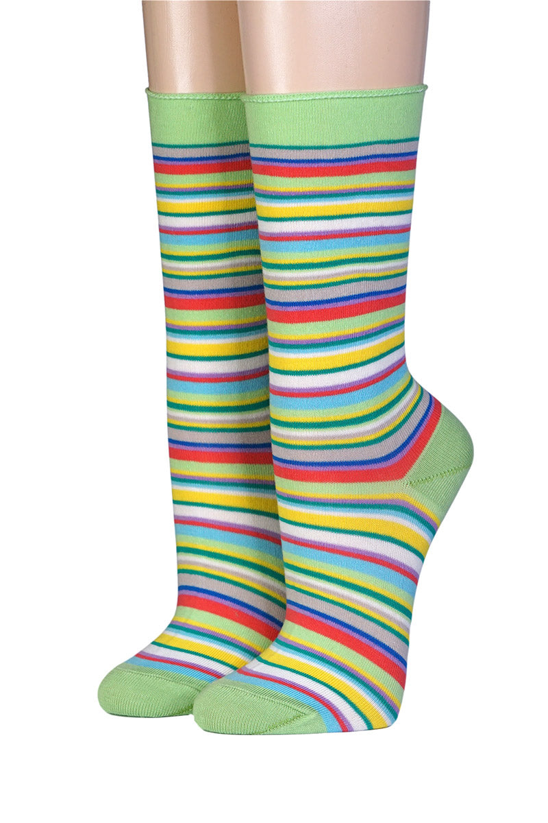 Ringelsocken mit Rollrand von Crönert