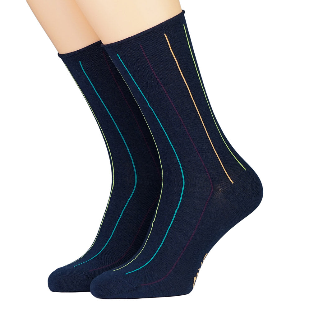 CRÖNERT Herrensocken mit Rollrand schmale Streifen 27404