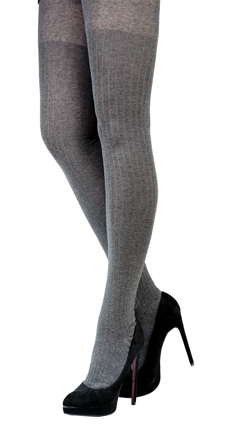 Crönert Strumpfhose breite Rippe grau 72602