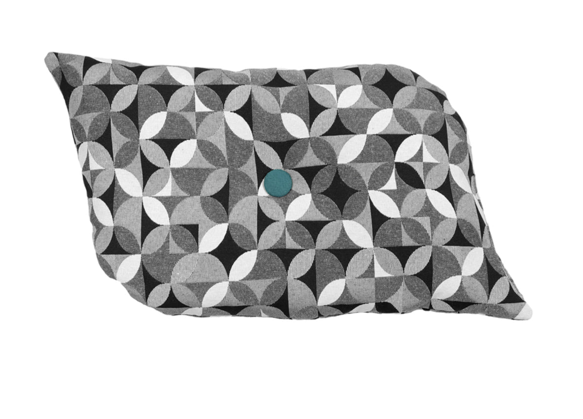 Dekokissen Wave - Gobelin Kreise schwarz weiß beletage-style