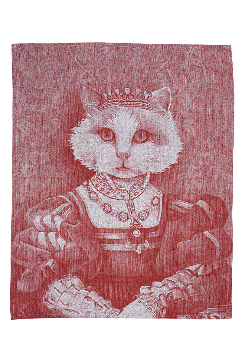 Geschirrhandtuch Katze Rot 50 x 65 cm