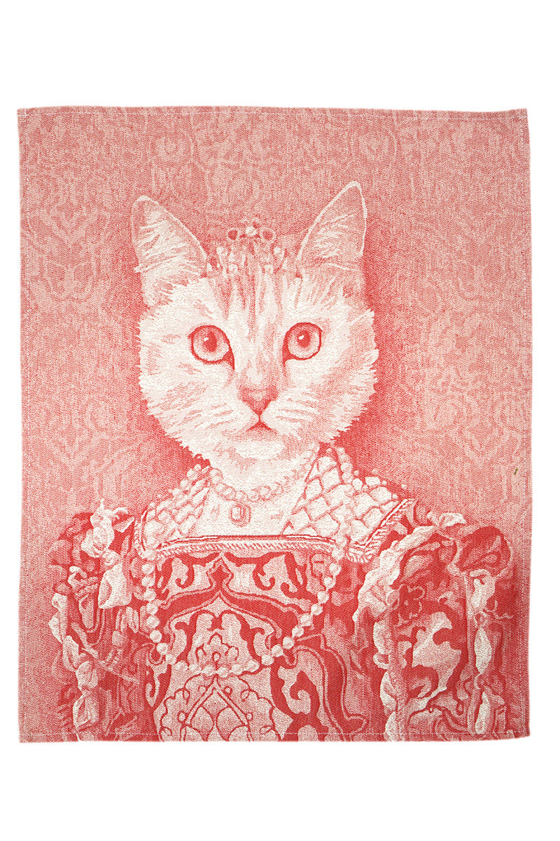 Geschirrtuch Katze mit Krone 50 x 65 cm