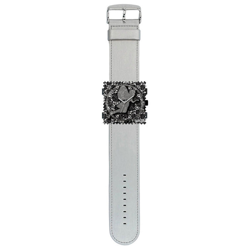 Stamps Uhr komplett Little Fairy auf Satinarmband Silber