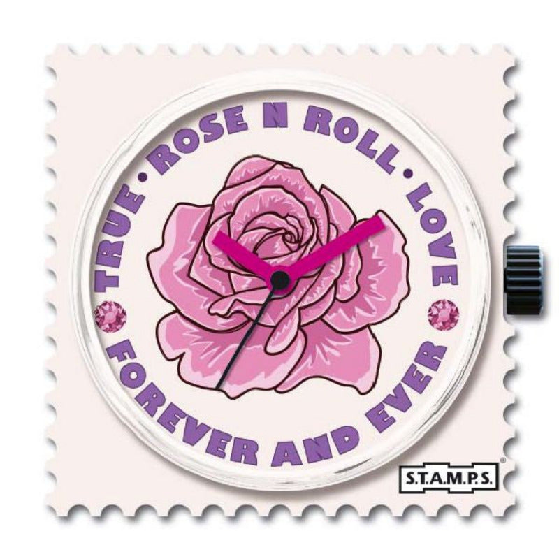 STAMPS Uhr mit Rosenblüte und 2 Schmucksteinen
