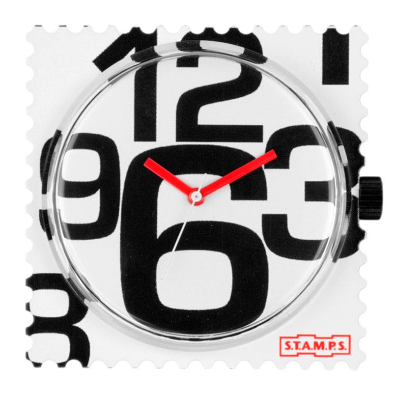 STAMPS Zifferblatt schwarze Zahlen auf Weiß