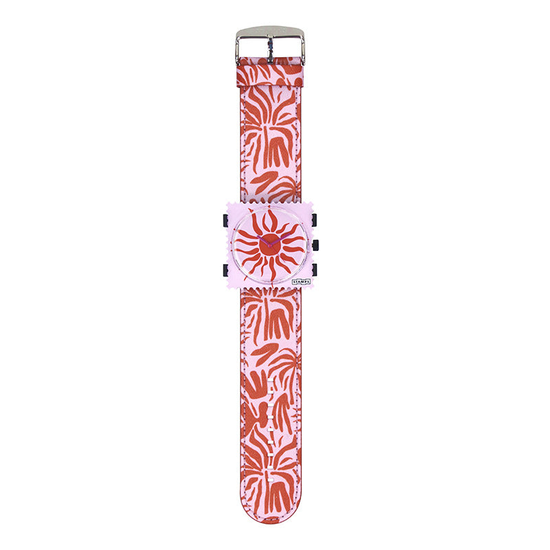 STAMPS Damenuhr mit Muster rosa pink