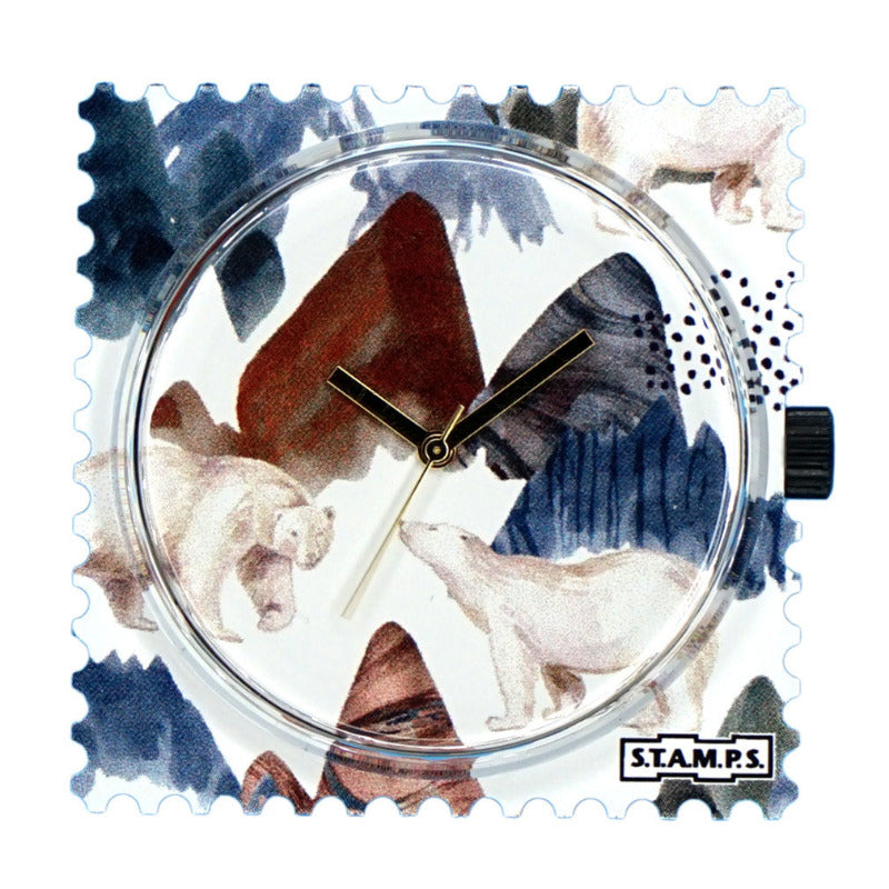 Stamps Uhr zwei Eisbären zwischen Felsen