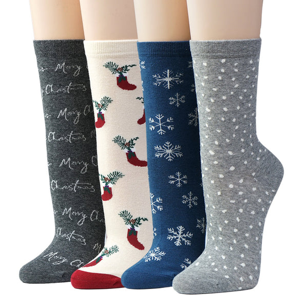 Socken mit Weihnachtsmotiven Schneesterne Stiefel