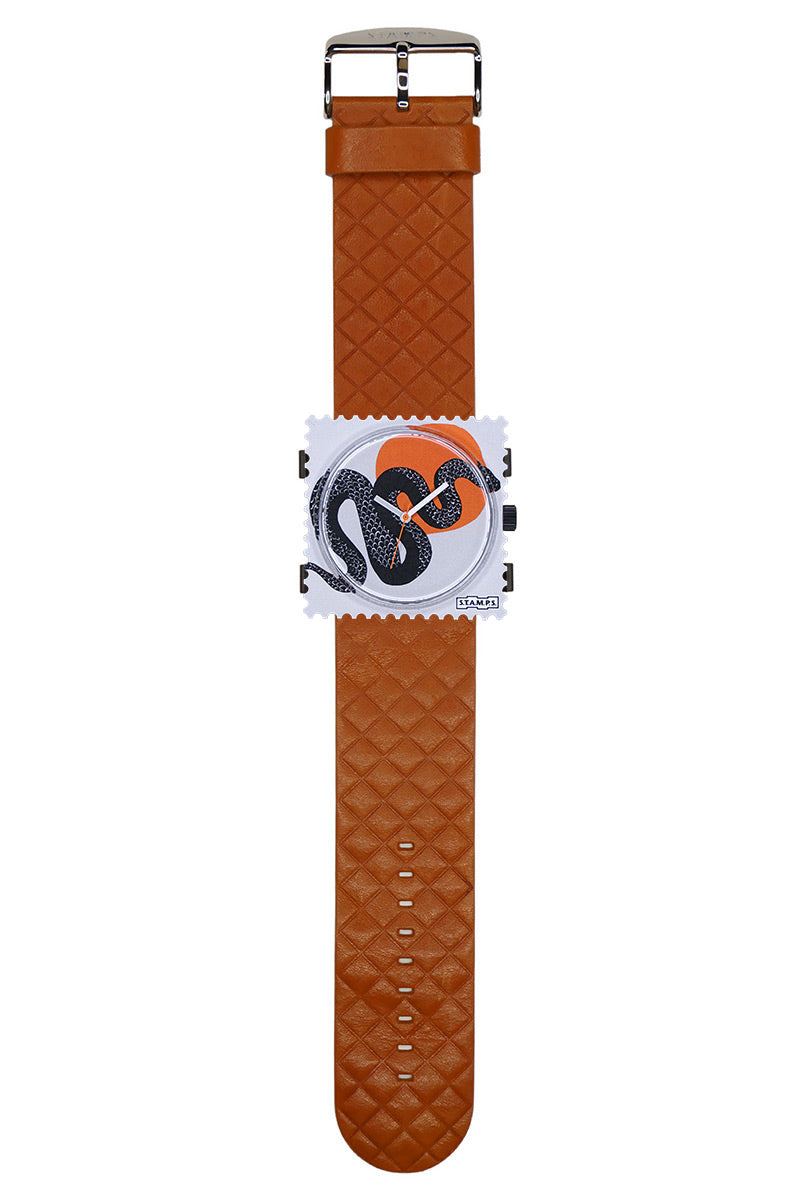 Stamps Uhr Schlange, Armband braun
