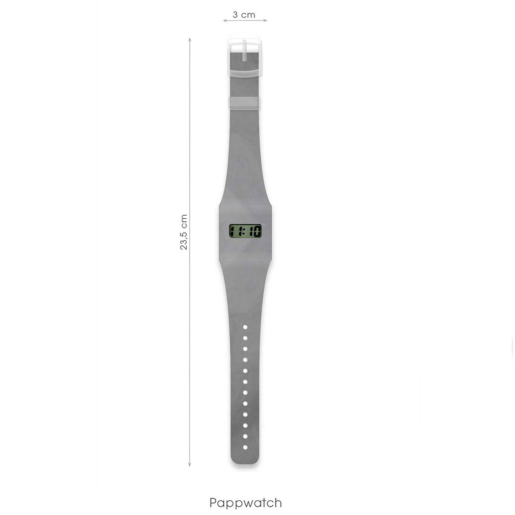 Pappwatch digitale Armbanduhr aus Tyvek® - Ginko