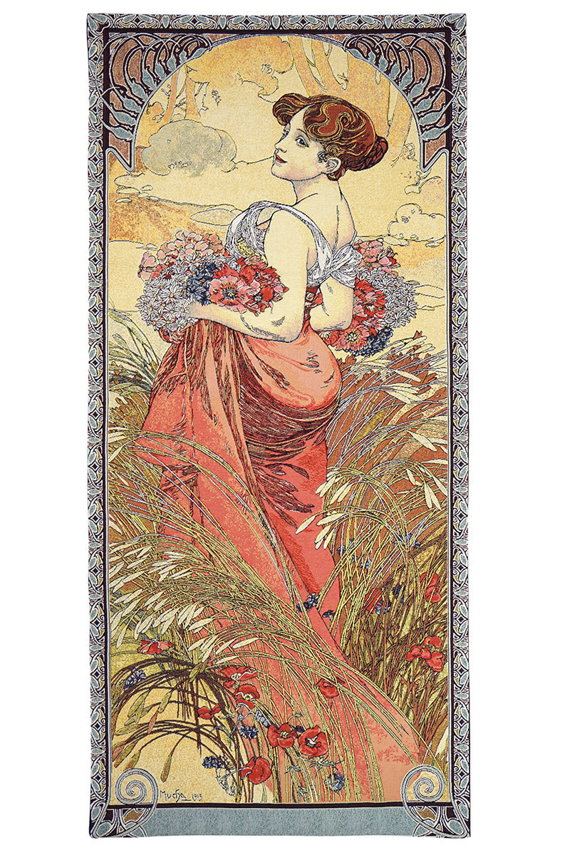 Gobelin Wandbehang Der Sommer nach Alphonse Mucha
