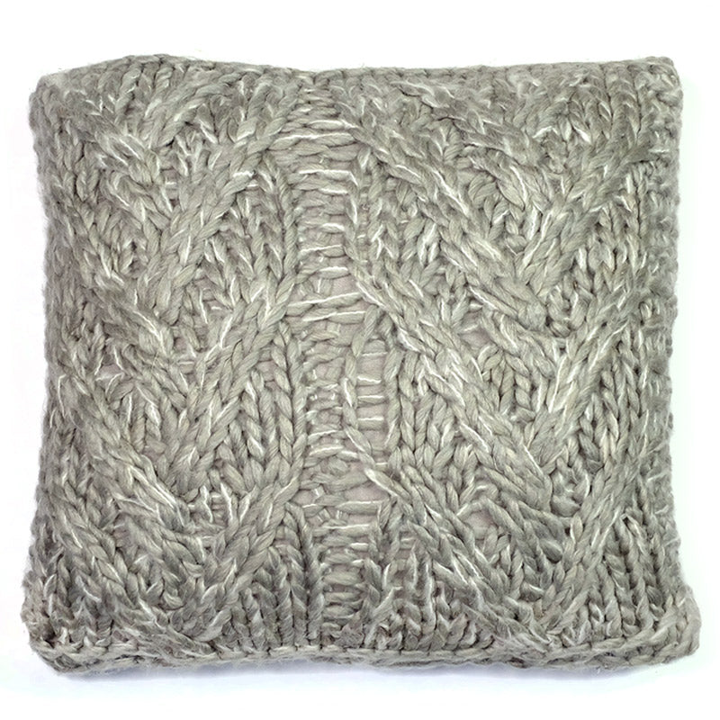 Kissen 48 x 48 Grobstrick grau – Beletage-style