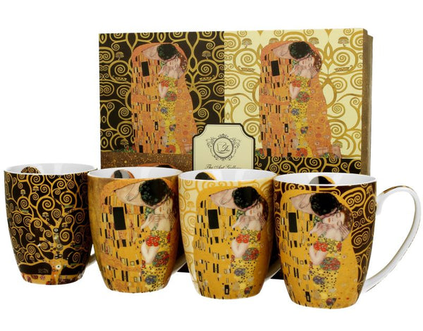4 Henkelbecher Gustav Klimt DUO Porzellan