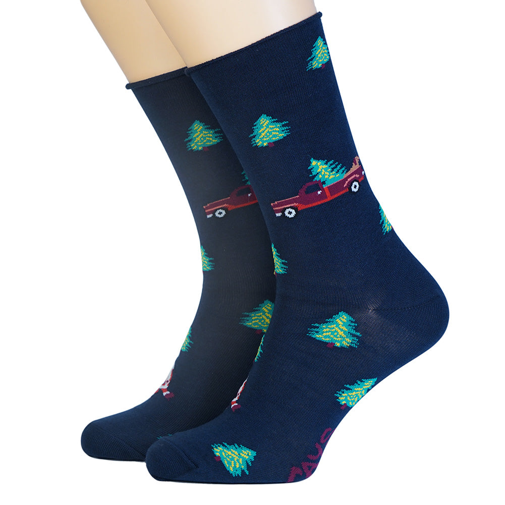 CRÖNERT Herrensocken mit Rollrand Santas Car 27407 Crönert