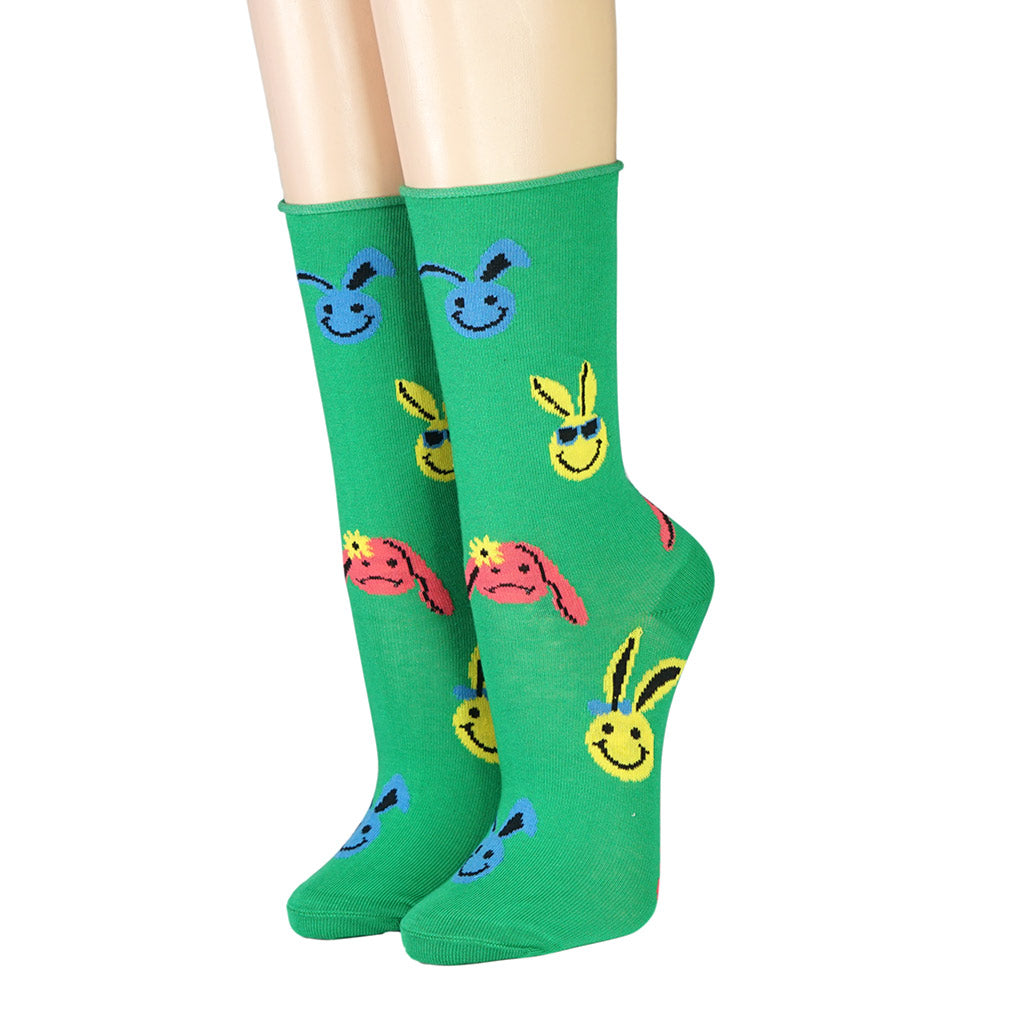 CRÖNERT Socken mit Rollrand grinning Easter bunny 18532 Crönert