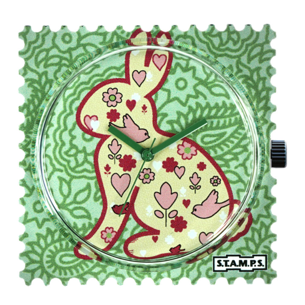 STAMPS Uhr Zifferblatt abstrakter Hase