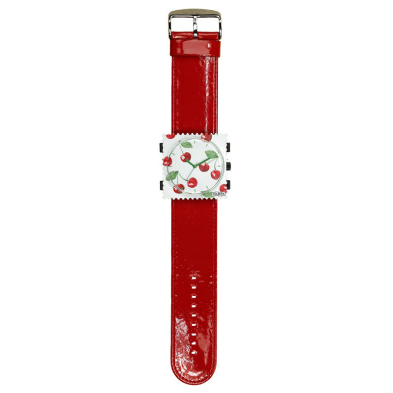 STAMPS Uhr Merry Cherry mit rotem Lacklederarmband