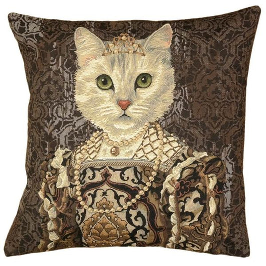 Gobelin Kissenhülle Katze mit Diadem – Historisches Porträt, Belgien