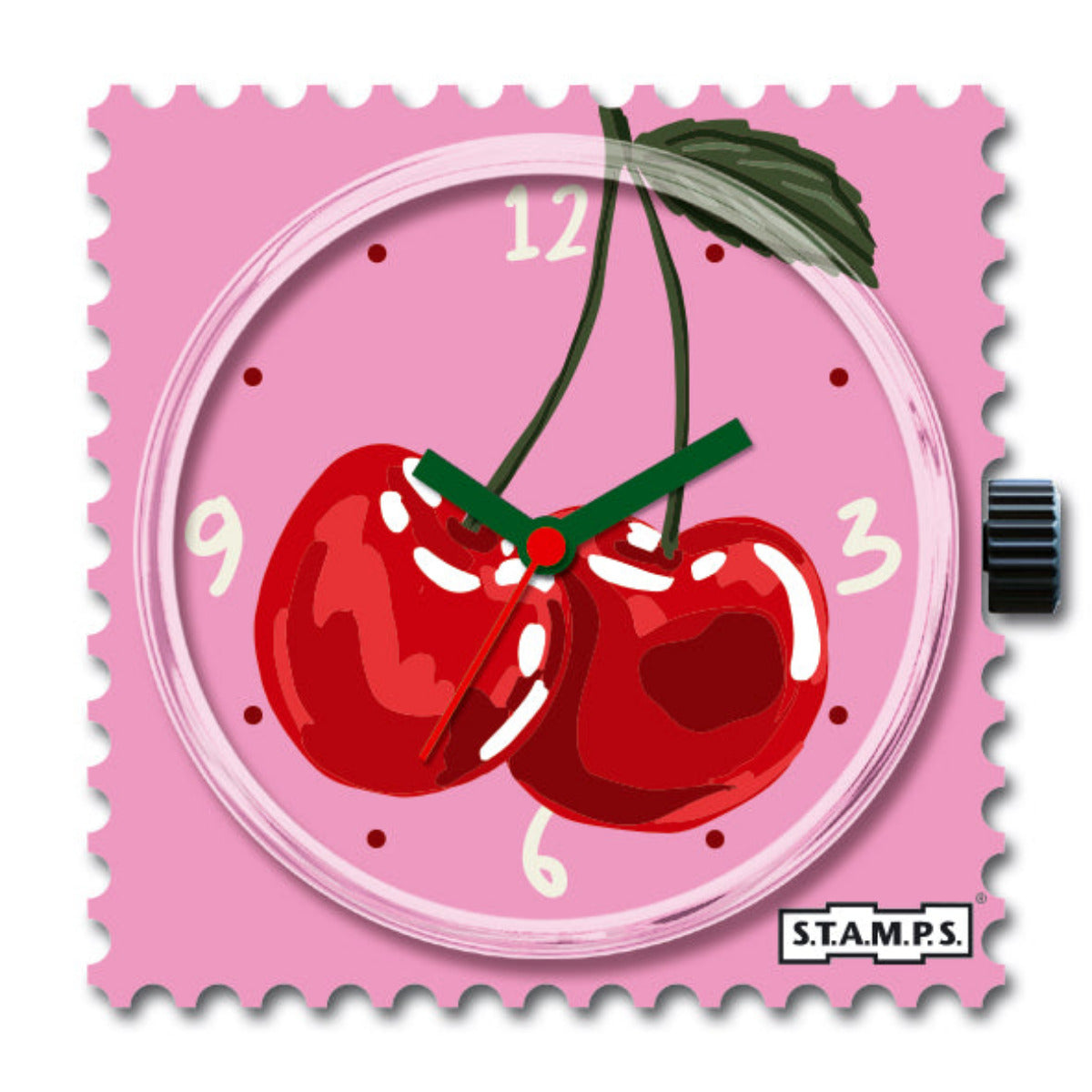 STAMPS Uhr Kirschen auf pink