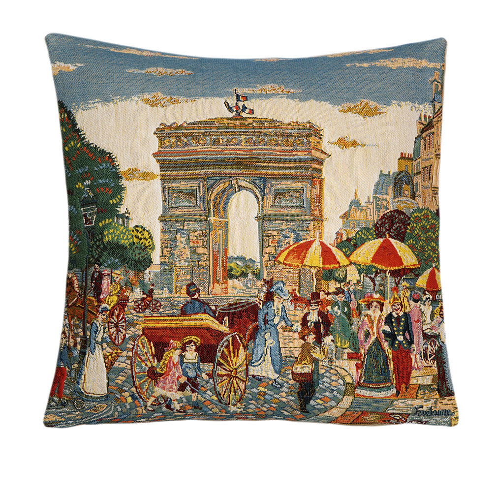 Gobelin Kissenhülle Paris Sommertag am Triumphbogen 45x45