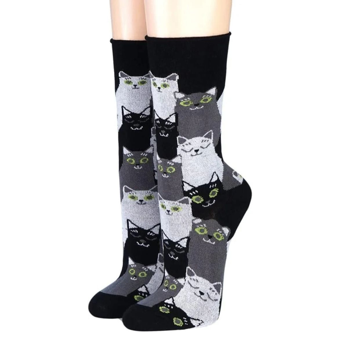 Katzen Socken von Crönert grau und schwarz