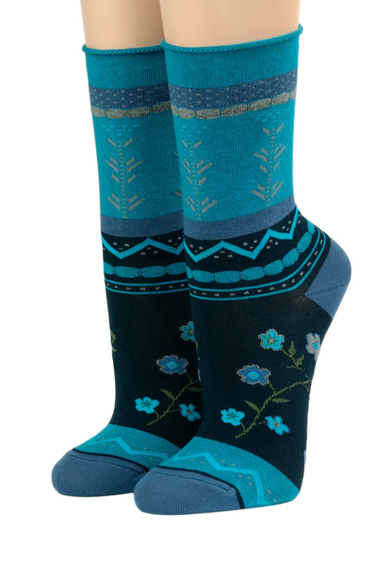 CROENERT Socken mit Rollrand Laura marine