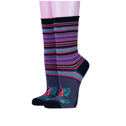 Crönert Damensocken Charlotte - Schwarz Bunt Gestreift
