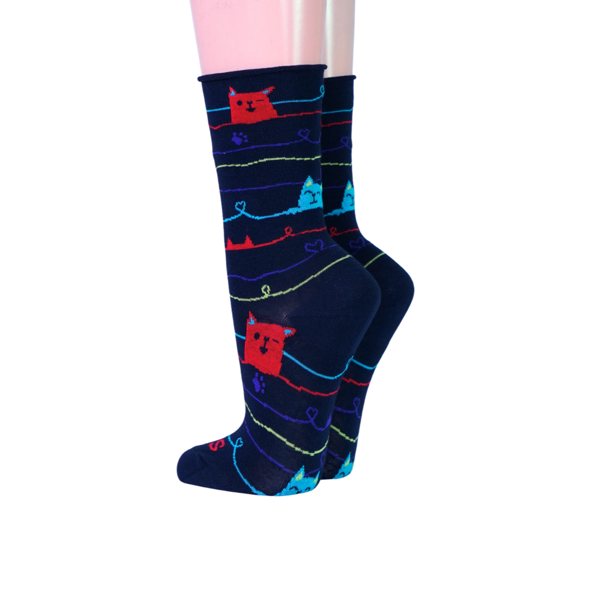 Crönert Damensocken Lovecats - Bunte Katzensocken