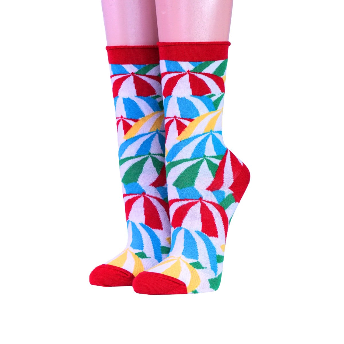 Crönert Damensocken mit Schirmen rot
