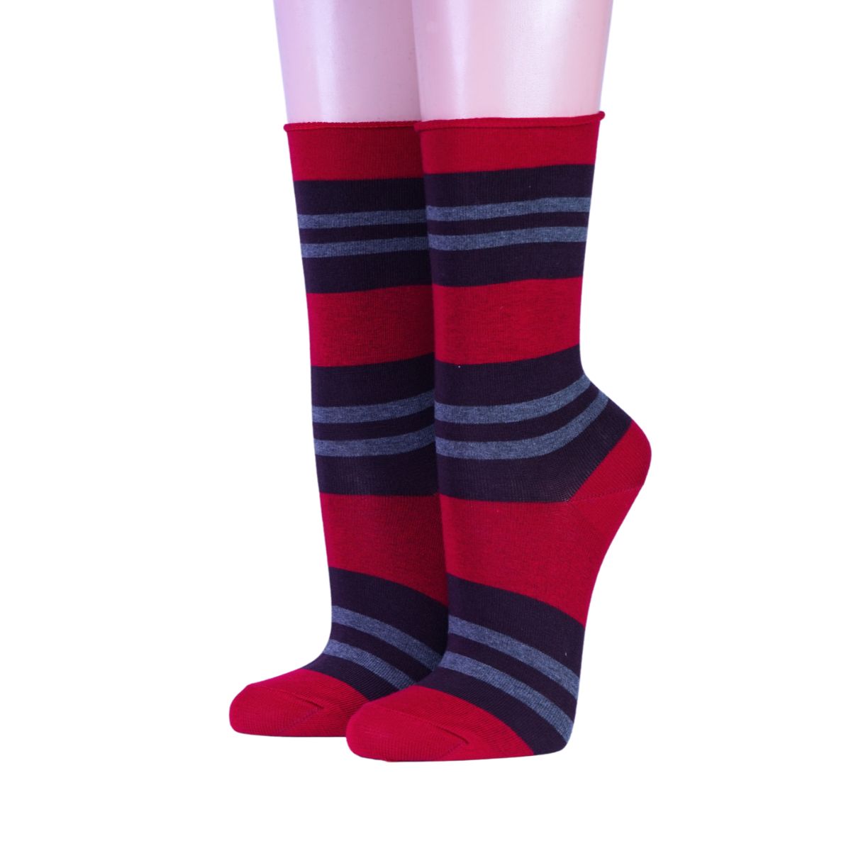 Ringelsocken von Crönert rot
