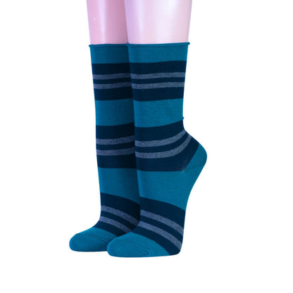 Ringelsocken von Crönert petrol