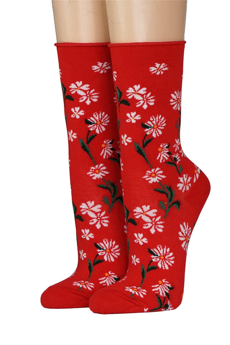 CRÖNERT Socken mit Rollrand Margeriten