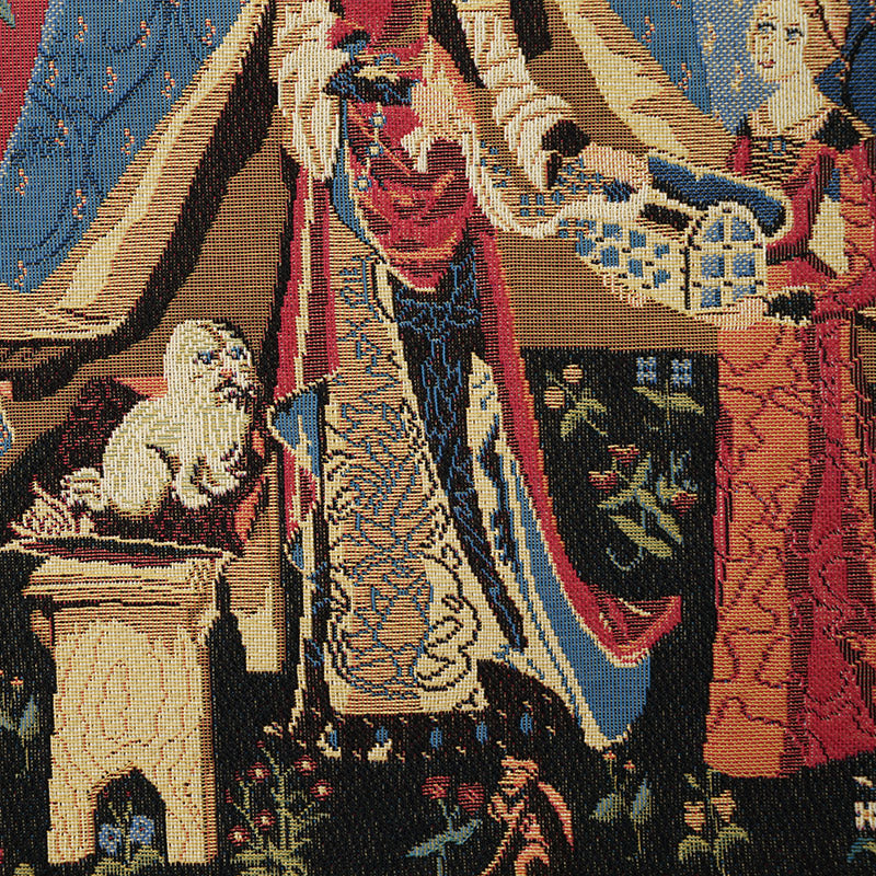 Belgian Tapestries, gewebter Wandbehang Gobelin Unicorn 66 x 44cm